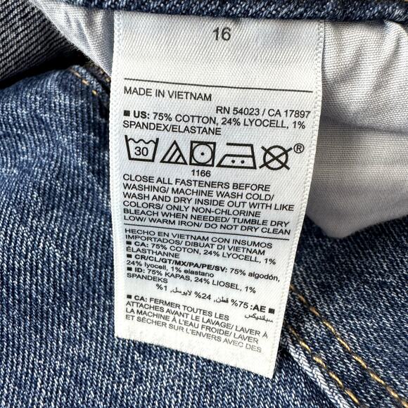 Old Navy Extra High Rise Sky-Hi Wide-Leg Jeans Women16 Stretch Retro Skater New - Picture 15 of 16